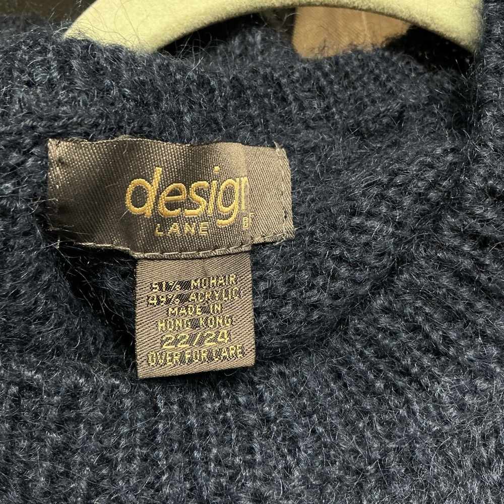Lane Bryant Navy and Green Floral Crewneck Sweater - Picture 3 of 4